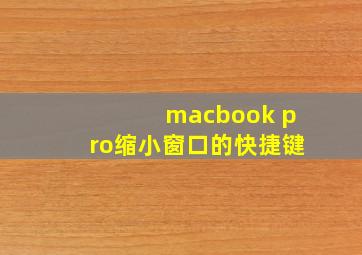 macbook pro缩小窗口的快捷键